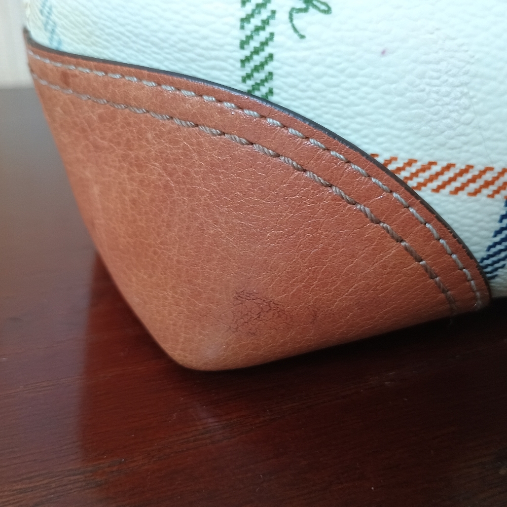 Coach Heritage Blue Stripe Tattersal Zip Tote - Picture 5 of 7